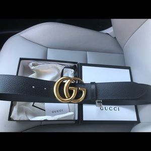 Black Gucci pigtail belt 32-34 waist